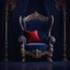 Placeholder: A freestanding wing chair in midnight blue velvet with a red round cushion. Illustrative art, art interpretation, concept art, cgsociety contest winner, seasonal art, seasonal art HD, 4k, 8k, intricate, detailed, intricately detailed, luminous, translucent fantasy crystal, holographic data, soft body, shadow play, light, fog, atmospheric, cinematic, light film, hyper-detailed, hyper-realistic, masterpiece, atmospheric, high resolution, 8k, HDR, 500px, mysterious and artistic digital art, phototi