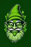Placeholder: logo portrait gnom green smoking cannabis happy face