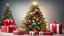 Placeholder: Hyper Realistic Beautiful Decorated Christmas Tree With Gifts.