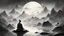 Placeholder: Lao Tzu meditating, misty mountains, serene expression, lotus position, ethereal light, golden highlights, YouTube thumbnail, 'Sống Tỉnh Thức' text, 'Sức Mạnh của Im Lặng' text, digital art style, black and white