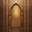 Placeholder: Hyper Realistic Bright-Glowing-Golden-Islamic-architecture-pattern on rustic-brown-rustic wall