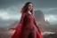 Placeholder: Wanda Maximoff, feiticeira escarlate usando traje vermelho de vestido, destruindo a realidade, governando o mundo, destruição, 4k render, dramático, cinematográfico, poderes destruindo tudo, expressão brava