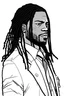 Placeholder: outline drawing of a black man long hair Tom Clancy division2 agent