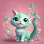 Placeholder: A delightful and adorable cartoon illustration featuring a cute mint-colored cat against a charming pink background, (delightful illustration:1.4), (adorable cartoon cat:1.5), (charming pink background:1.3), (expressive mint hues:1.2), inspired by the styles of cute cartoon artists, trending on ArtStation, Intricate, Sharp focus, vibrant lighting, (whimsical:1.4), (playful ambiance:1.3), (lush fur details:1.5), Cartoon, Masterful, Captivating, High Detail, Cinematic view