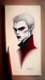 Placeholder: vampire drawing with colored pencils, minimalistic style, natural colors