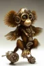 Placeholder: small cute steampunk mechanical monkey, made of metal with mechanical wings