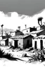 Placeholder: Simple Paint about earthquake with old amazigh implied homes(black and white