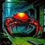 Placeholder: 90's TCG fantasy artwork art of robot crab in sewer