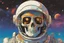 Placeholder: Skeleton face, Astronaut, cosmic style, by moebius, satoshi kon and Peter Max