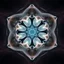 Placeholder: Mesmerizing abstract visual, recursive Symmetrical 3d structure of flowing translucent shapes, centered, soft aesthetic, negetive space.galaxsy background