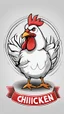 Placeholder: Generate a circular sticker design with the text 'Chicken' in the center. Ensure the background is clean and minimalist, providing a polished and professional appearance. The focus should be on the clarity of the text and the simplicity of the overall design, making it suitable for various applications.