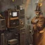 Placeholder: animateur poste radio steampunk, 4k, high details