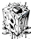 Placeholder: oozing slime cube black and white sketch art rpg