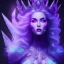 Placeholder: Ice crystal black queen full image neon light