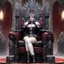 Placeholder: some extra heretical 40K, a genderbent version of Big Emmanuelle himself on the throne. Or is it herself here, I guess? regular, slightly fetishistic 40K style of depicting females with boobplates and all and still have the figure af the Big Emmanuelle exude an air of serious authority.