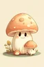 Placeholder: Cute mushroom, soft colors, one baby mushroom and mama mushroom