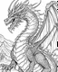 Placeholder: real big dragon coloring page,easy to color,no black at all