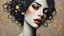 Placeholder: Woman, Textured and cracked paintings with gold flecks