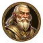 Placeholder: (round) (dnd token) portrait of charming old male (eladrin:1.2), artstation, no background