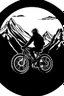 Placeholder: moutain,biker clip art simple two,tone