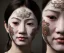 Placeholder: Realistic image portrait. Sweet face traditional japanese porcelain mask. 4k resolution, intricate details, ornate details, soft lighting.