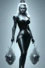 Placeholder: Pamela Anderson as evil queen in black leather, leather, busty, cleavage, angry, stern look. character design by cory loftis, fenghua zhong, ryohei hase, ismail inceoglu and ruan jia. unreal engine 5, artistic lighting, highly detailed, photorealistic, fantasy