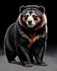 Placeholder: Art illustration lineal spectacled bear, Andean bear, art calidad ultra, hiperdetallado,12k, fondo negro, color blanco, rojo, negro y marrón full body