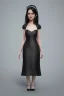 Placeholder: Portrait emo bride in black dress, full body shot, full-color long shot