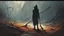 Placeholder: death in a hoodie and with a scythe talks to the poet on the remains of the world, a light watercolor sketch, by Leonid Afremov & Benedick Bana & Atelier Olschinsky & Ian McQue