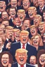 Placeholder: donald trump maniacally laughing while people sob and cry all around him