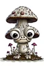 Placeholder: little mushrooms eyes two legs no background