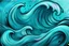 Placeholder: a background of surf waves with black linework, blue teal tones, surf culture, kawaii cute, soft edge. swirling in bottom right. add pink and magenta emotional graffiti over edges