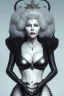 Placeholder: Mae West as evil queen in black leather, leather, busty, cleavage, angry, stern look. character design by cory loftis, fenghua zhong, ryohei hase, ismail inceoglu and ruan jia. unreal engine 5, artistic lighting, highly detailed, photorealistic, fantasy