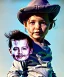 Placeholder: Johnny Depp toddler, full body, shoe, car, soft, dramatic lighting, hyper realistic