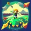 Placeholder: Legend Of Zelda: Wind Waker style vast ocean, stylized, celshaded, colorful, adventurous, frontal view, full view.