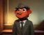 Placeholder: Room scene, muppet head with body detective man, realistic photo, concept art, retro style, smooth, unreal engine 5, god lights, ray tracing, RTX, lumen lighting, ultra detail, volumetric lighting, 3d.