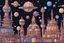 Placeholder: Cosmic city with domes, starships, starry sky magic dream world
