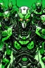 Placeholder: army of cyborg green samourai in sci fi a gansta style