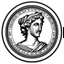 Placeholder: greek statue front face portrait logo, stamp.