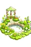 Placeholder: art for one cute small garden, white background, full body, cartoon style, no shadows.