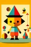 Placeholder: Recreate kids' cartoon characters in geometric simple shapes