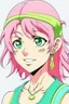 Placeholder: one piece style mullet girl pink green character