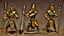 Placeholder: Pharaoh soldiers tear open leather bags with knives and take them out