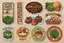 Placeholder: Stickers for a lakeside farmers' market "Good Spirit Market" in a national parks sticker style, featuring illustrations of baked goods and fresh produce