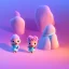 Placeholder: isometric clean art of two super cute baby kawaii style hedgehogs in love, soft lighting, soft pastel gradients, high definition, 3d icon clay render, blender 3d