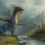 Placeholder: giant dragon by Thomas Kinkade, high detail