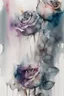 Placeholder: Abstract wet watercolour, grey bright colours roses