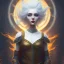 Placeholder: fantasy setting, woman, redhead, orange white hair, magician