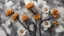 Placeholder: featuring marble sponge iron flowers, blending elements of photography, painting, and sculpture to create a visually striking composition