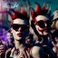 Placeholder: Ultra Realistic photo, medium shot view, drunken women, carnival scene, freak steampunk. hair monster, Sunglasses, smoking, happy, hot. Cabaret background, highly detailed, concept art, unreal engine 5, ray tracing, RTX, lumen lighting, ultra detail, volumetric lighting, 3d, finely drawn, high definition, high resolution.